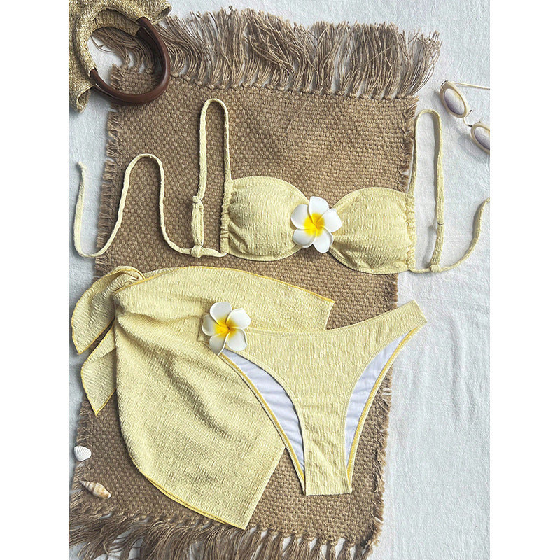 Sofistikerad Bandeau-Bikini med Matchande Wickelrock