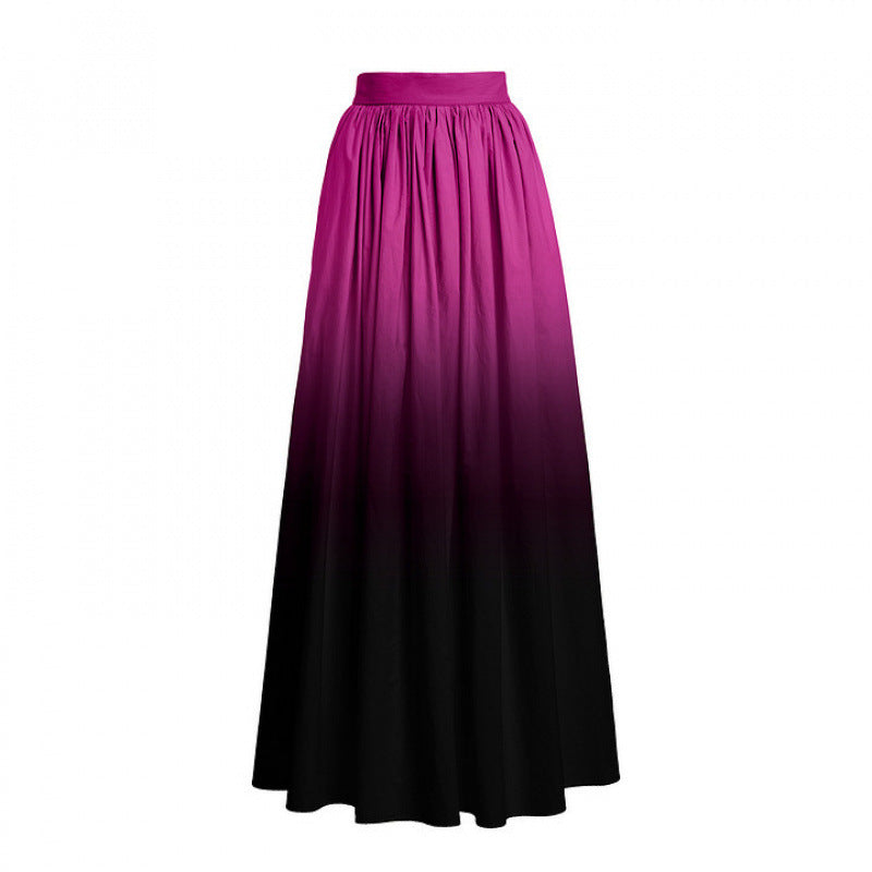 Elegant Badklänning med Snygg Omslagsdetalj och Ombre-Kjol