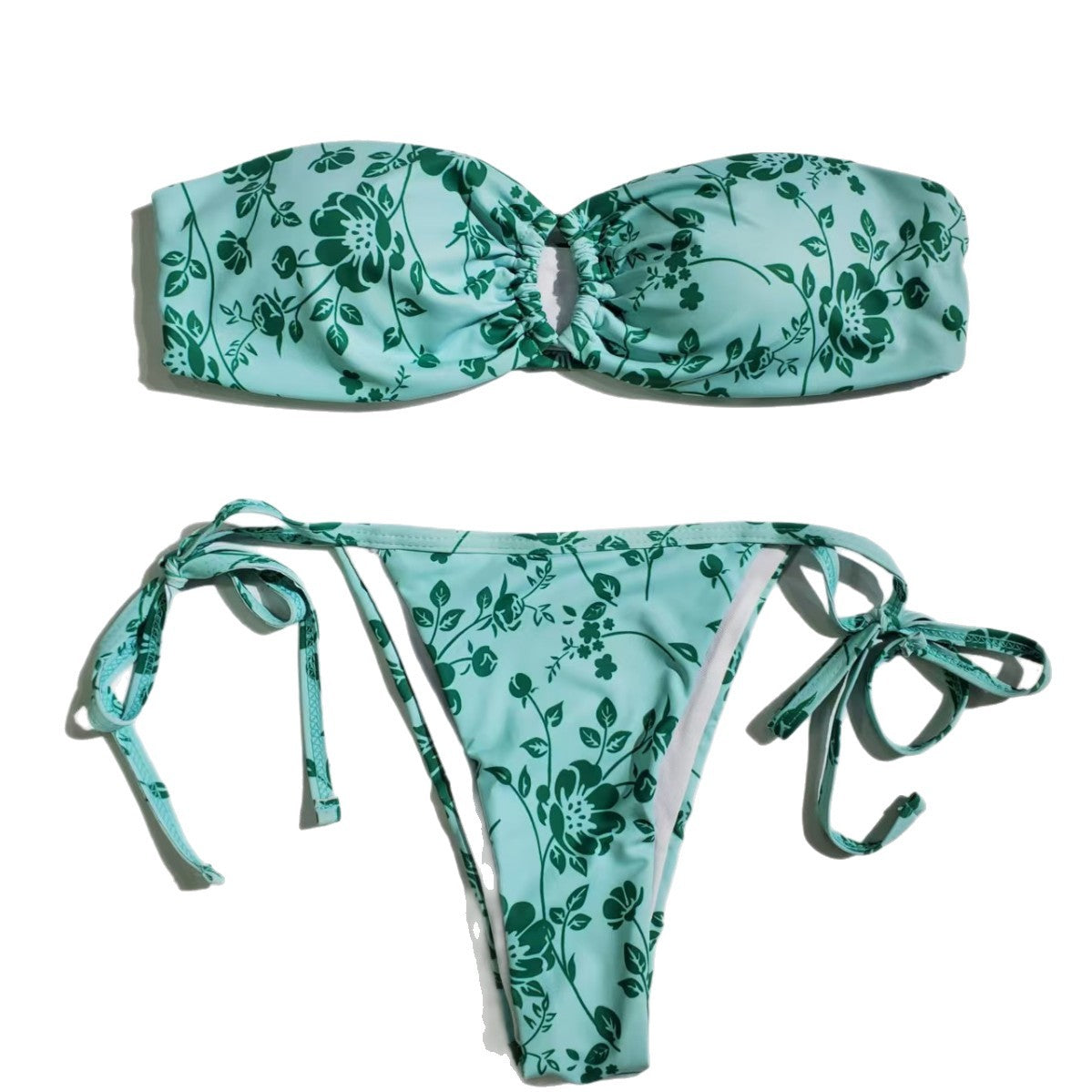 Blomstrande Bandeau-Bikini för Medvetna Kvinnor