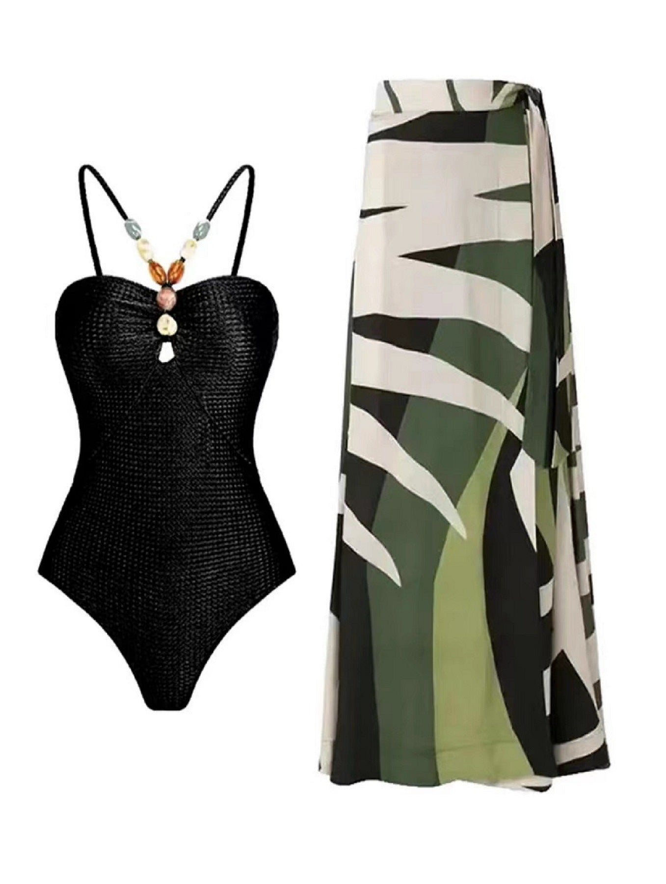 Sofistikerad Badmode med Chic Wrapkjol och Glamour Detaljer