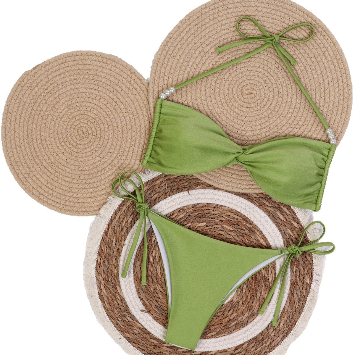 Eleganta Bandeau-Bikini med Chic Detaljer