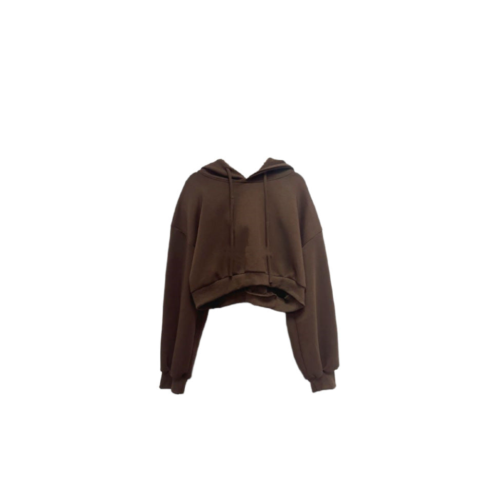 Stilren croppad huvtröja med oversized passform