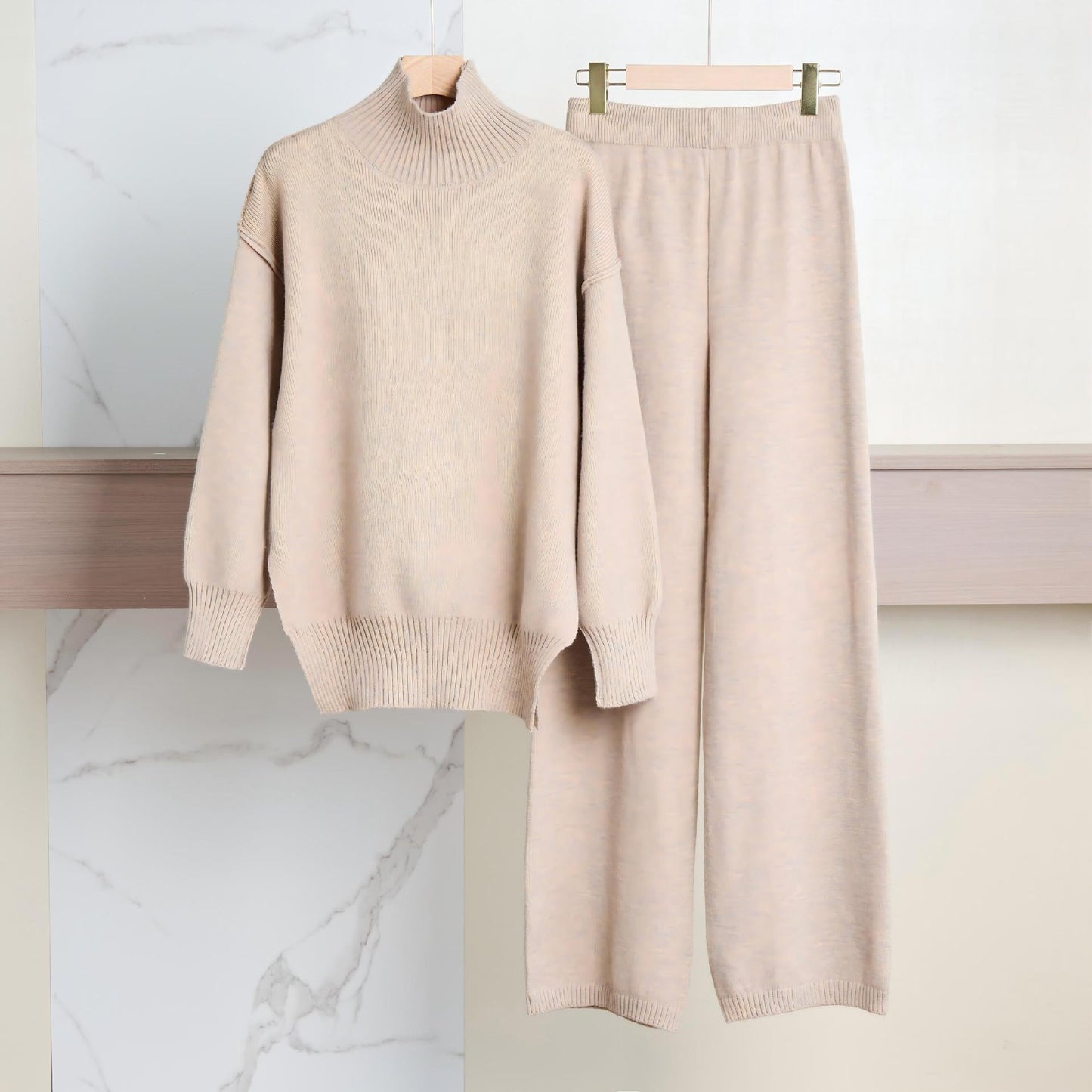 Elegant Loungewear Sæt til Kvinder i Blødt Strik
