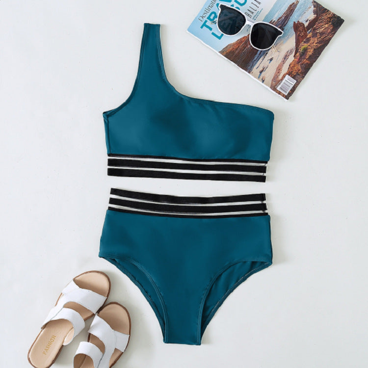 Elegant asymmetrisk bikini-set för kvinnor