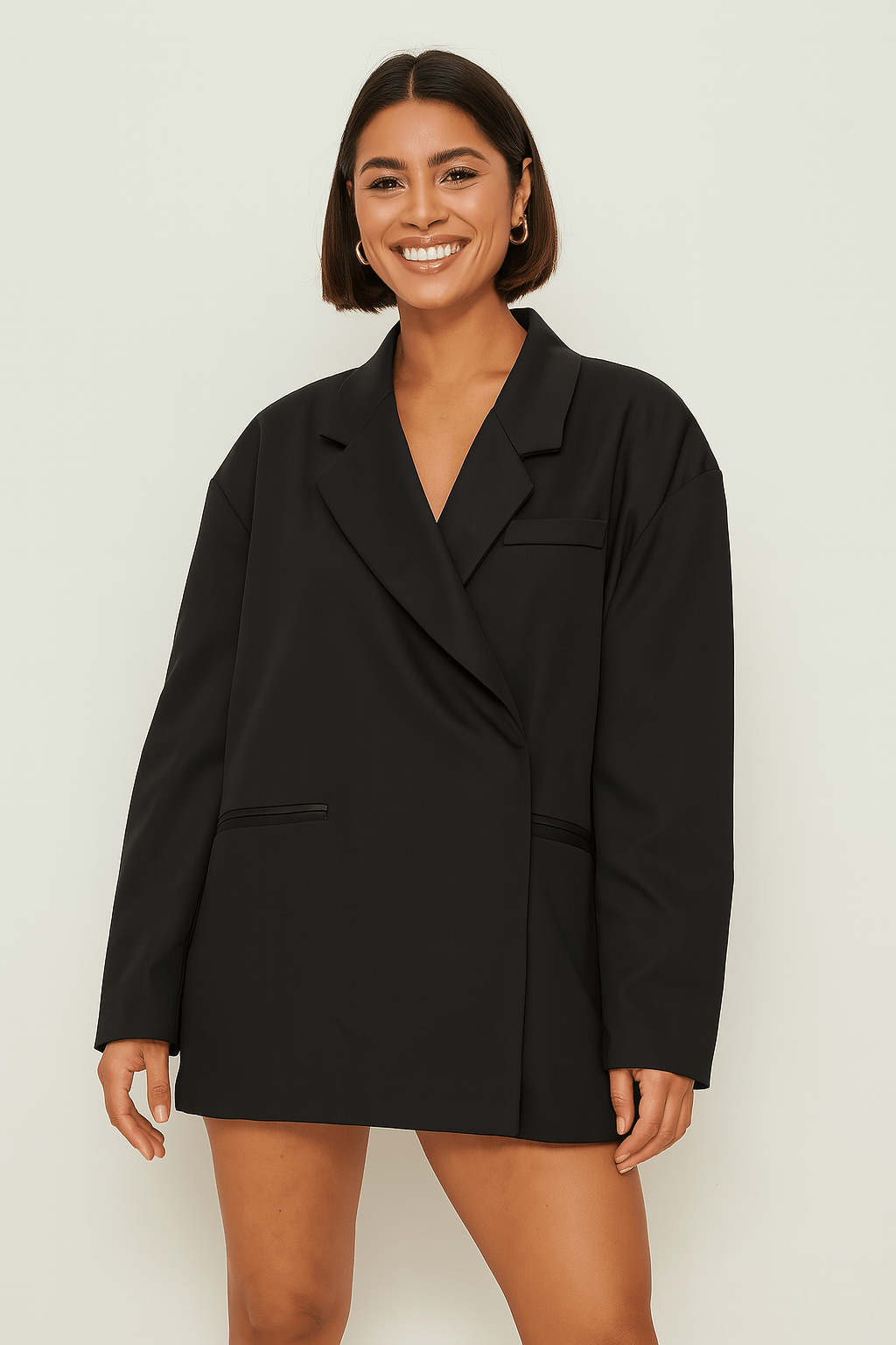 Elegant Oversize Blazer för Kvinnor | Ren och Stilren Design