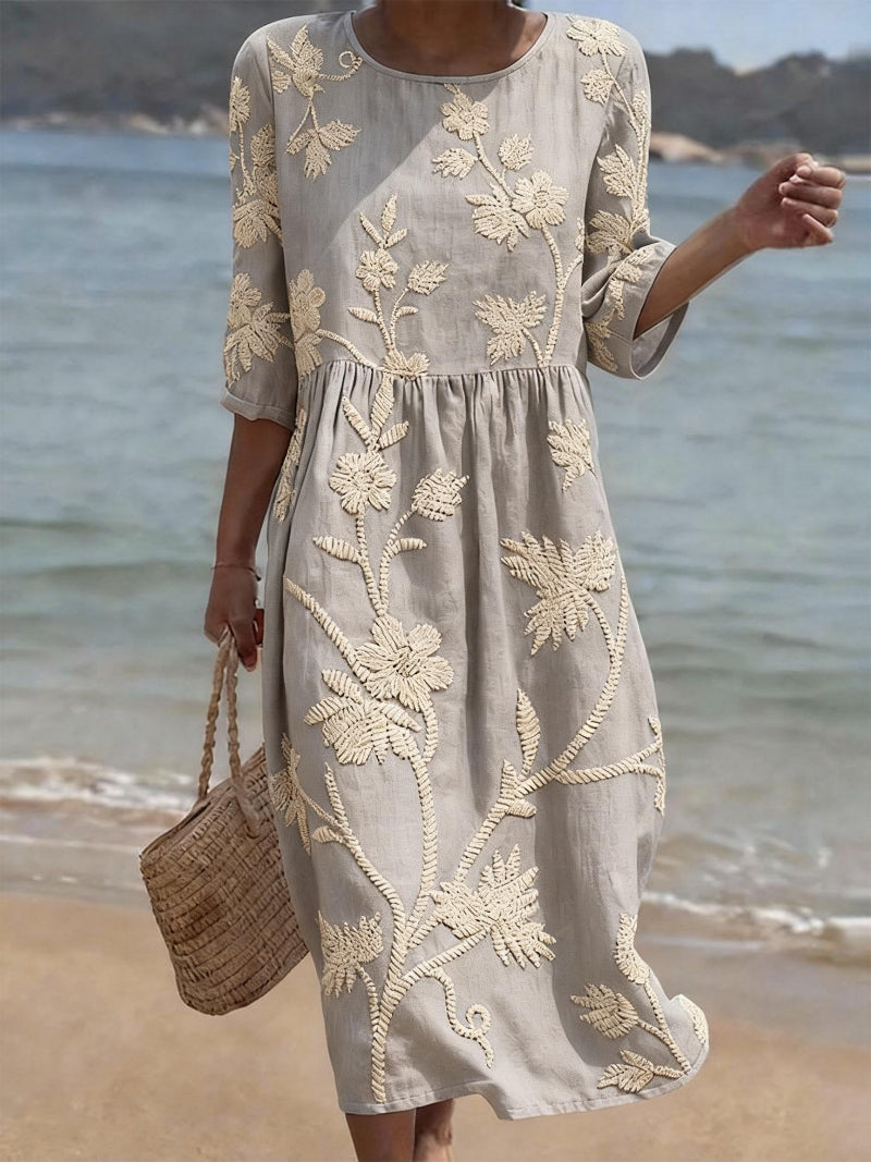Midiklänning för Dam med Vintage Blommönster