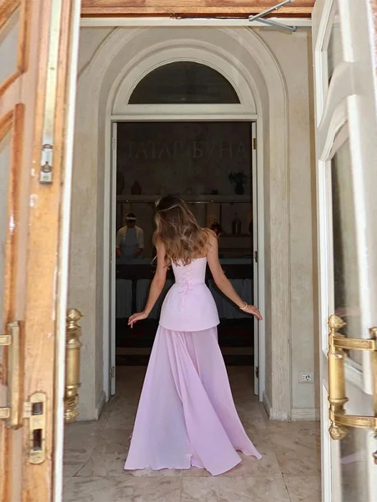 Elegant Festkjole med Herzausschnitt til Særlige Anledninger