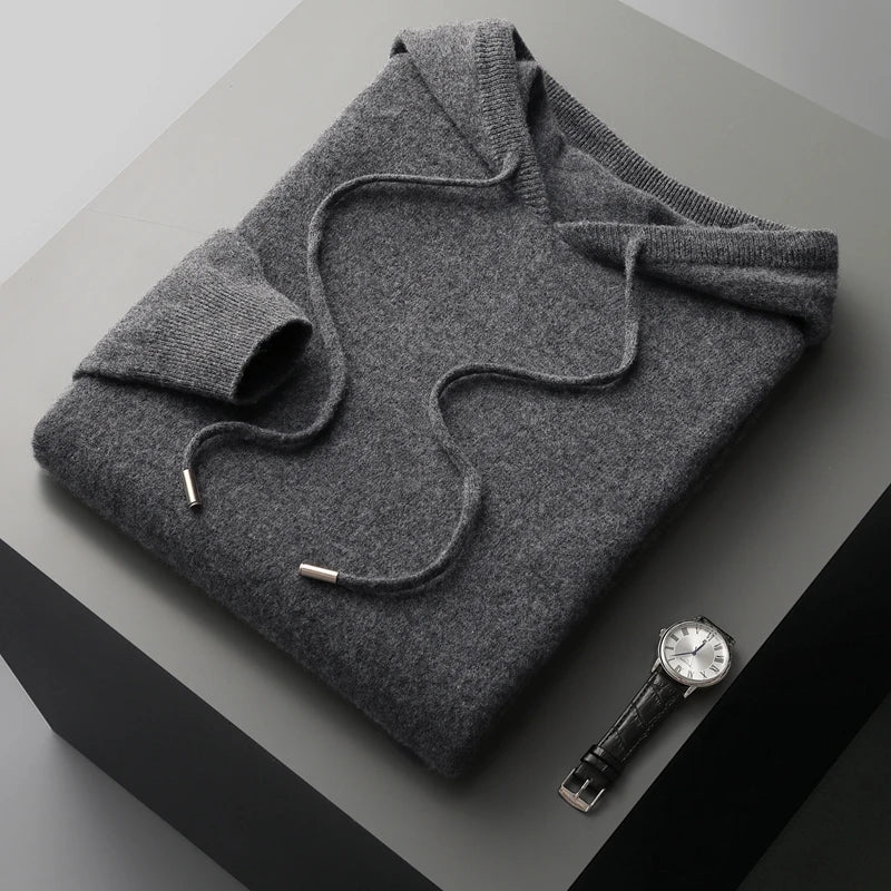 Elegant stickad hoodie med lyxig känsla