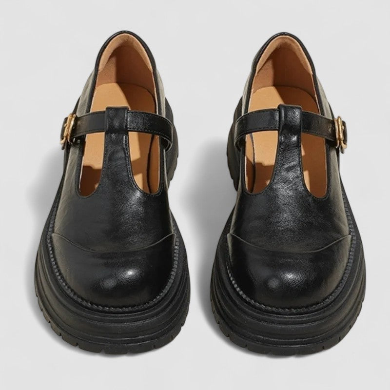Sofia | Eleganta Plattform Sandaler med T-Riemen