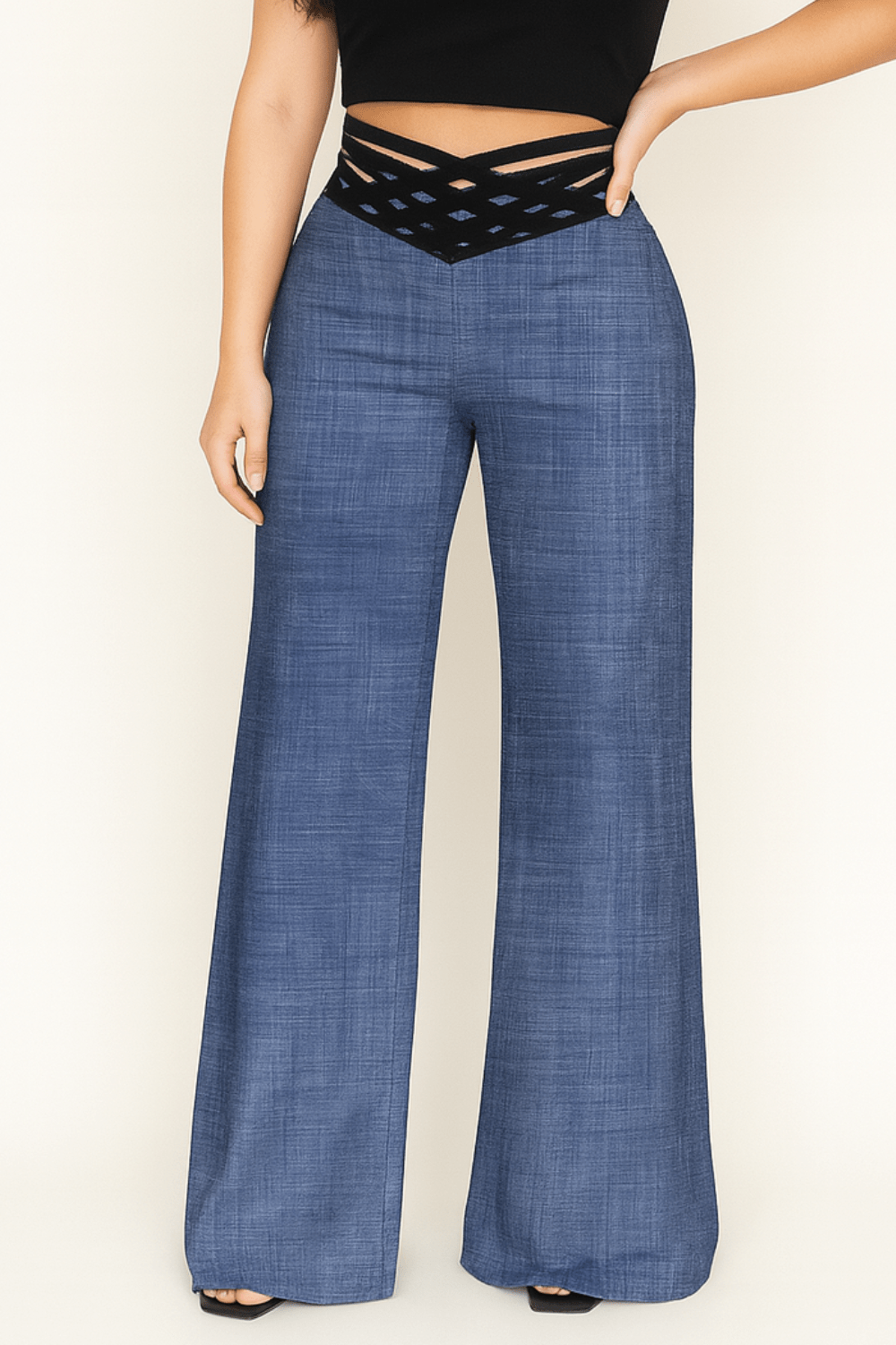 Elegant Flared Trousers med Modern Midja