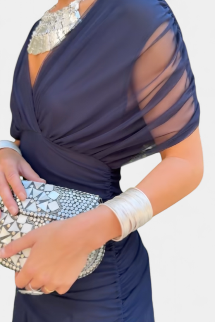 Sofia | Off-Shoulder Maxi Klänning med Elegant Drapering