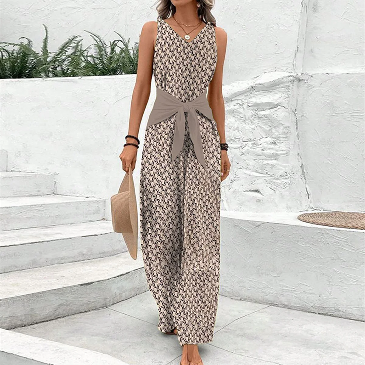 Sublim ärmlös jumpsuit med V-ringning för kvinnor - Nova