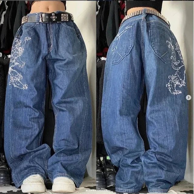 Cargojeans för dam med fickor