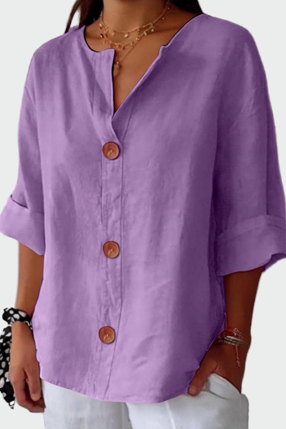 Elegant Bluse med Løst Snit – Komfort møder Stil