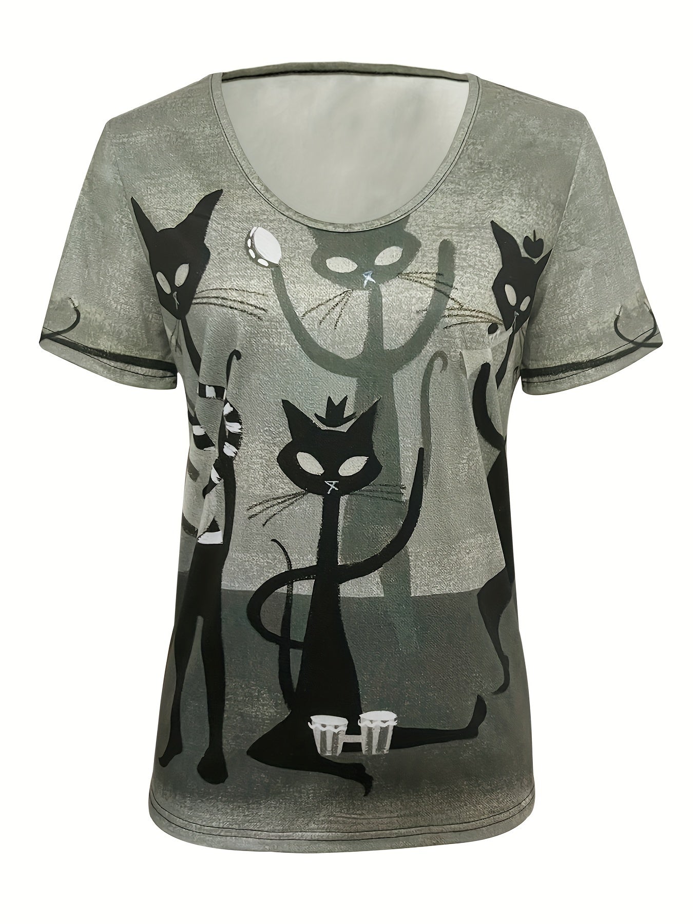 Kattens Värld | Oversize Topp med Retro Kattmotiv