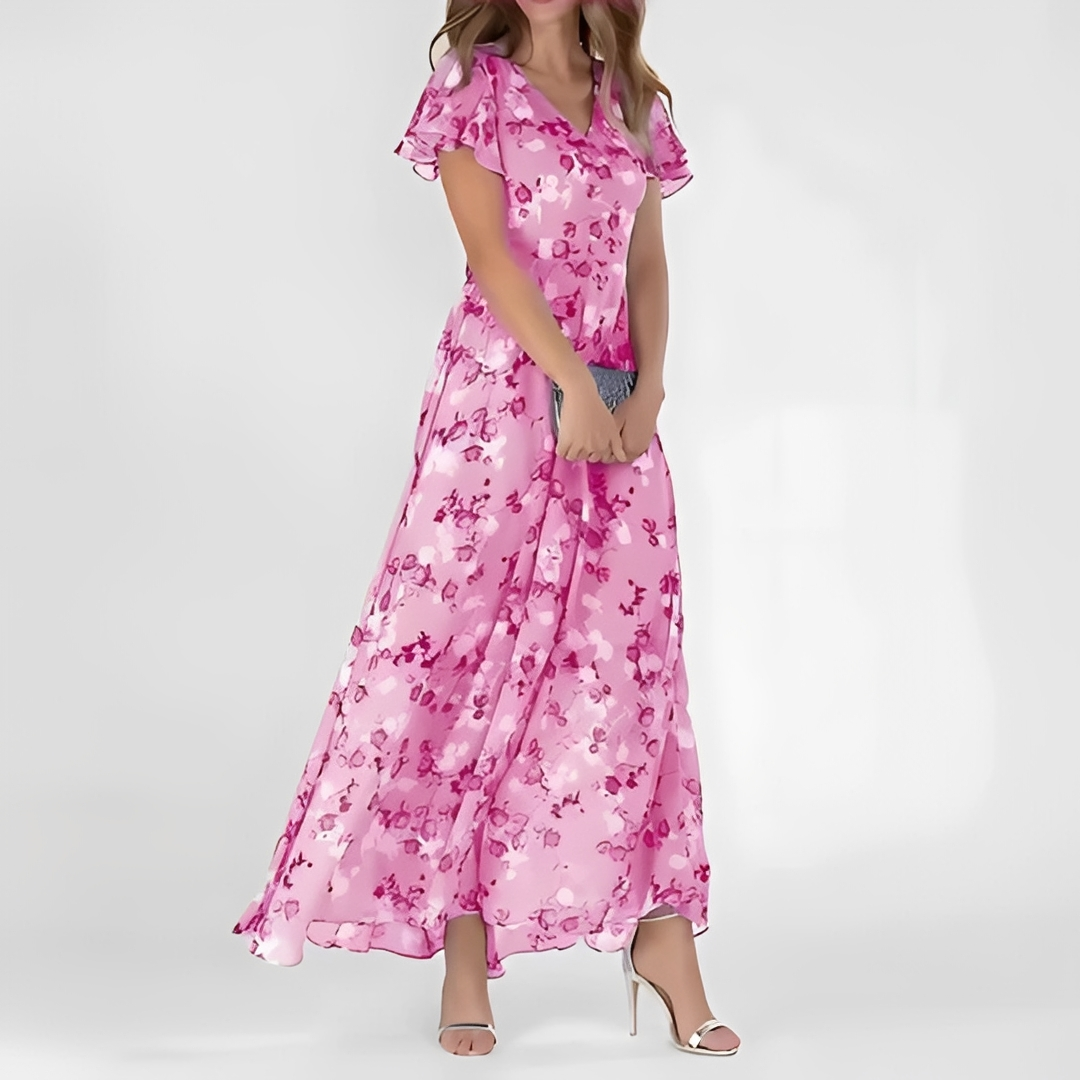Floralt Chic Klänning för Sommarens Eleganta Stunder