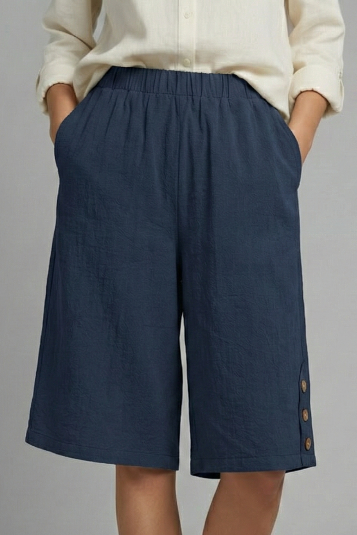 Sommarsnygg | Trendiga shorts med elastisk midja och vida ben