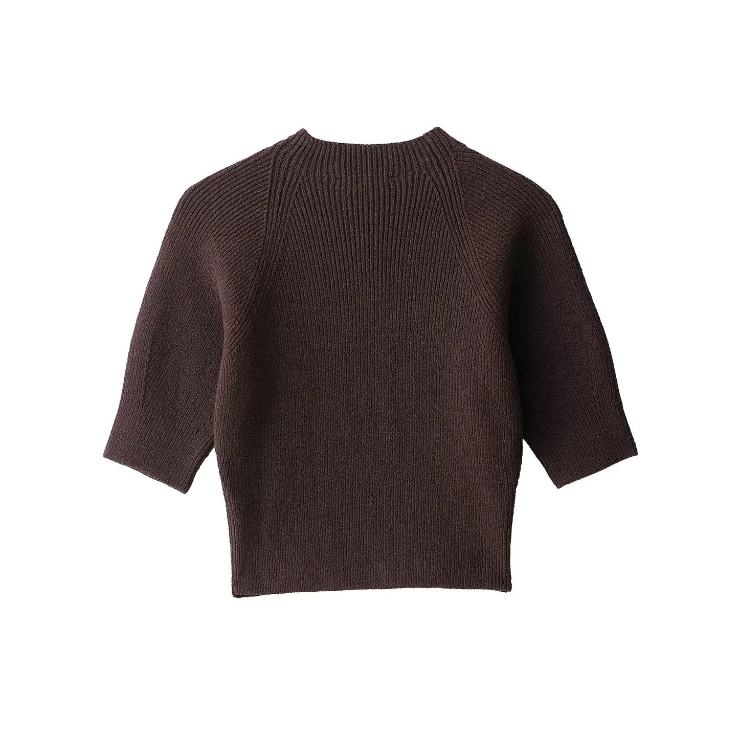Elegant cropped striktop med halvlange ærmer