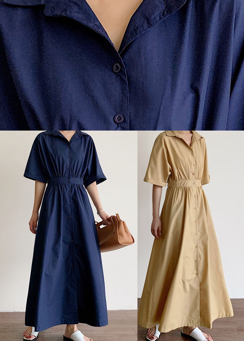 Vårklänning i Khaki med Knappar – Elegans i Plus Size