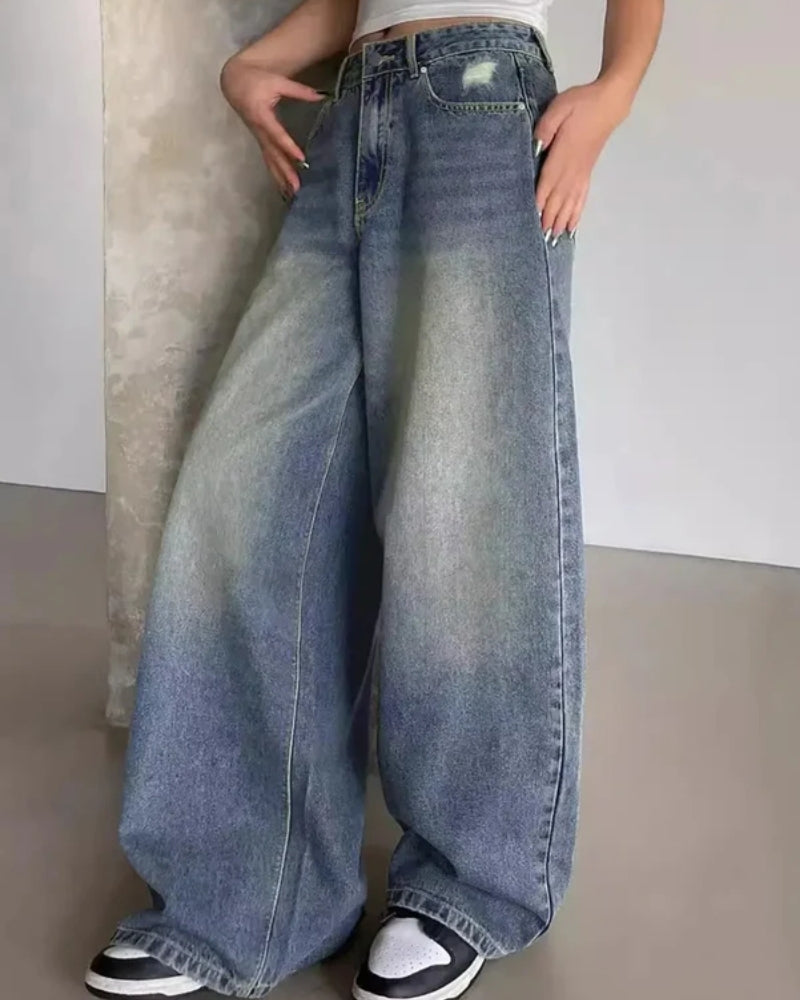Dame Baggy Jeans med moderne bredde – Afslappet stil til fritid og hverdag