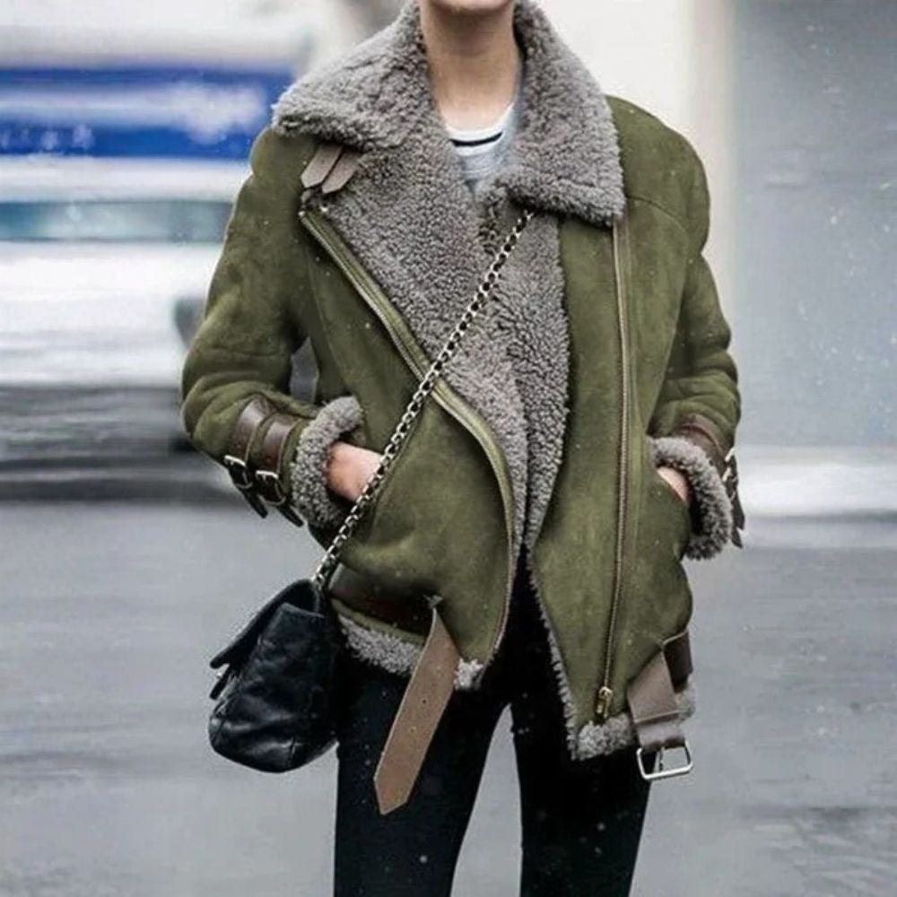 Dame frakke i aviatorstil – Varm vinterjakke med blød foer