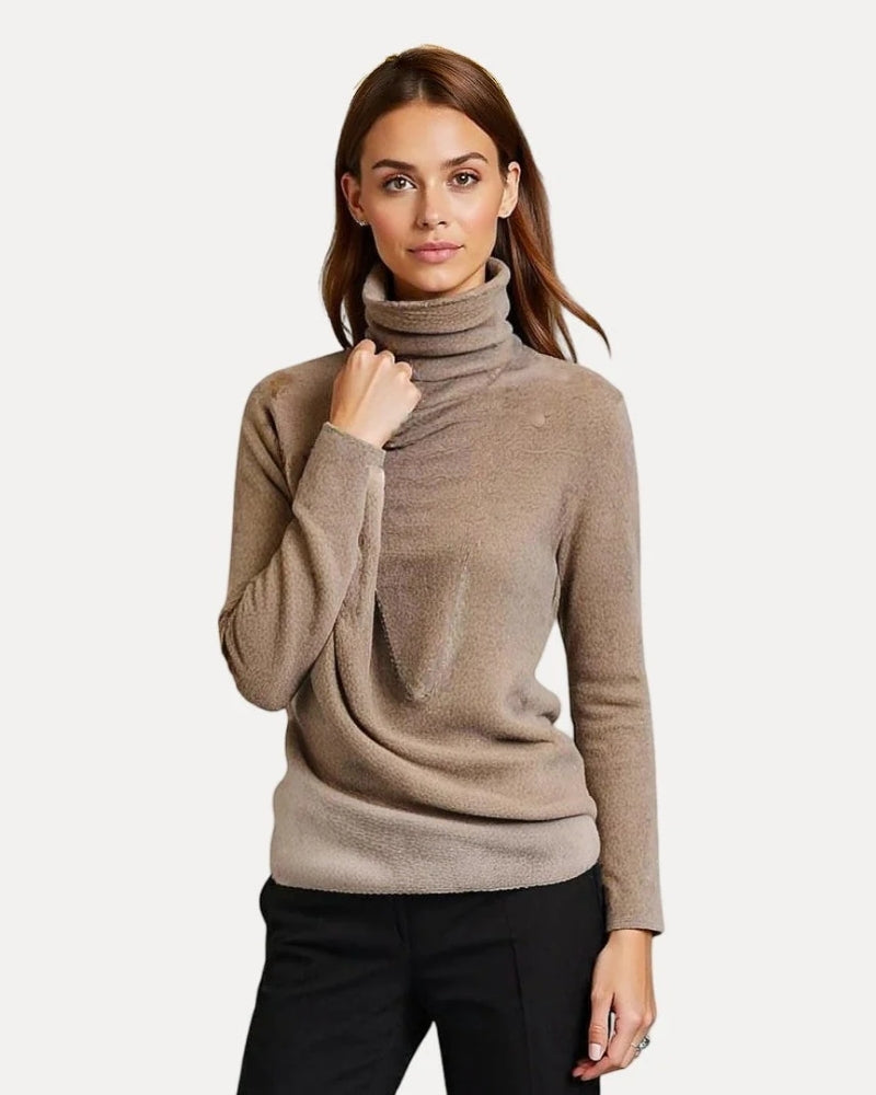 Dame-rullekrave sweater - Langærmet strik-vintertøj