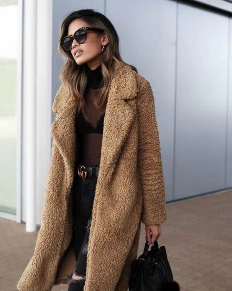 Dame Teddy-vinterjakke – Varm & langærmet til kolde dage