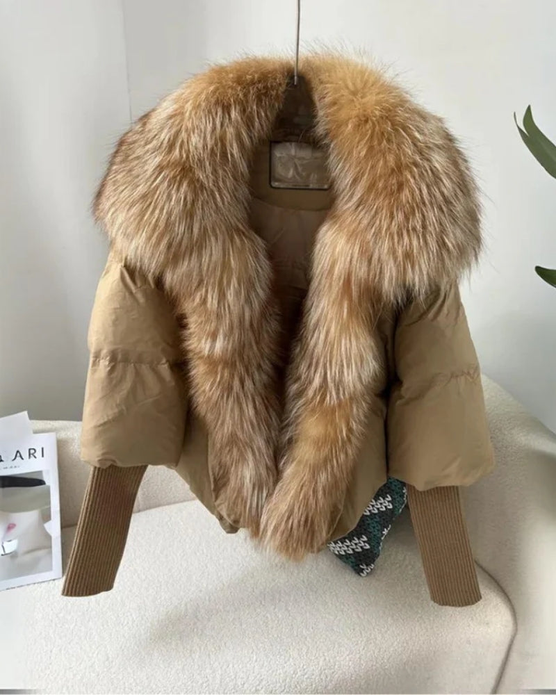 Dame-vinterjakke - Puffer-stil med krave