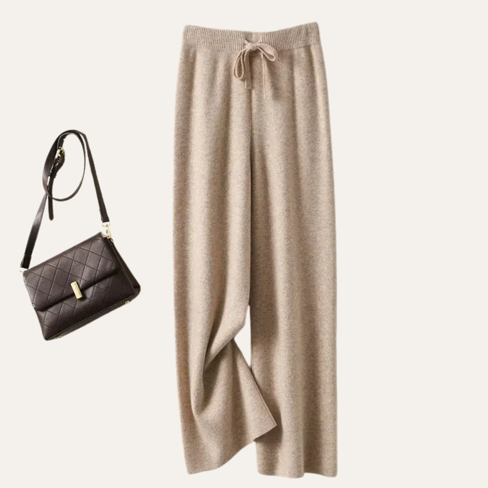 Dame uldbukser lavet af 100% merinould – Vidde Wide-Leg bukser til efterår og vinter