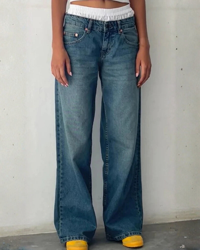 Damejeans Lav Talje – Behagelige Hoftjeans med Stretch og Moderne Snit
