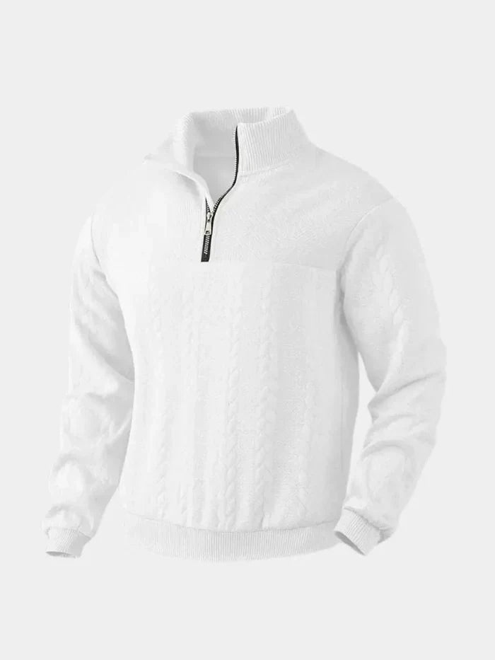 Dirk – klassisk quarter-zip pullover med ståkrave