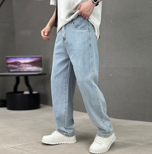 Rak Passform Jeans för Herrar – Lös Modell