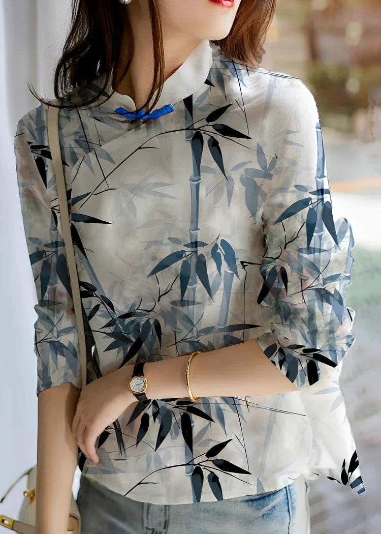 Livia - Elegant Blus med Blommotiv för Kvinnor
