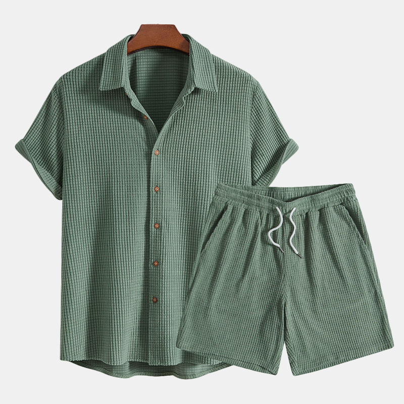 Set med herrpolo och shorts för avslappnat bruk
