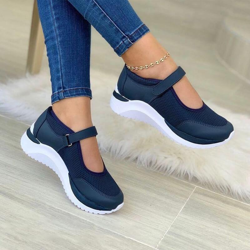 Vera | Trendiga Mesh-Sneakers med Justerbart Band