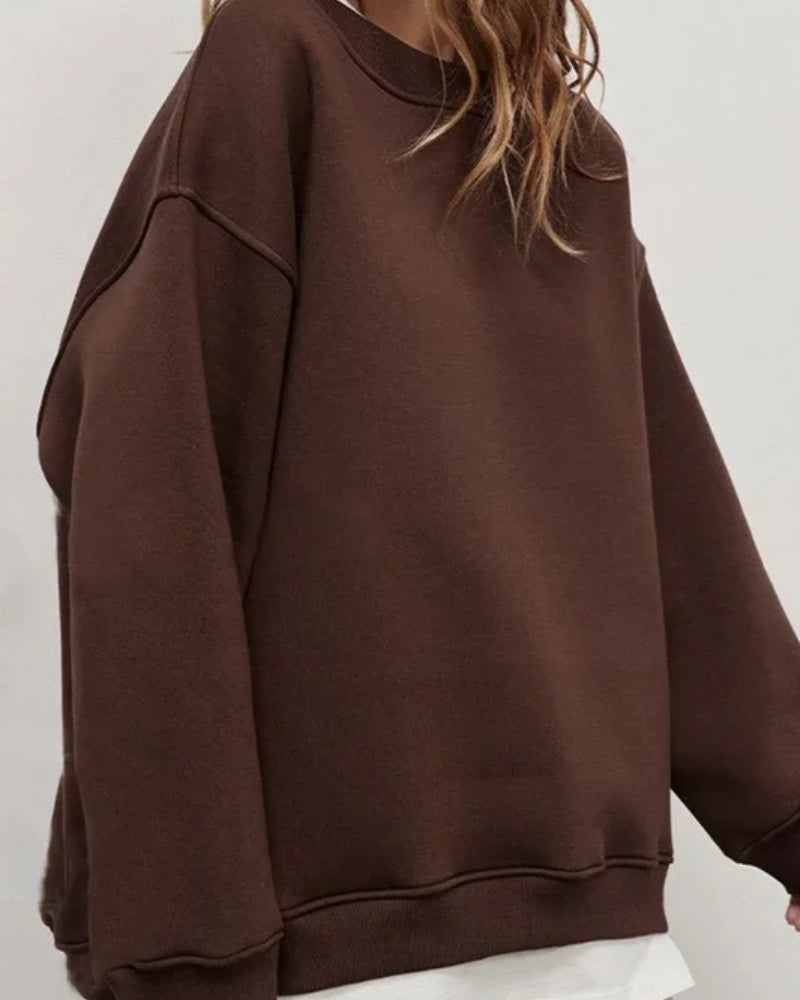 Oversized Pullover Dam – Bekväm Rundhalsad Tröja för Fritid och Vardag