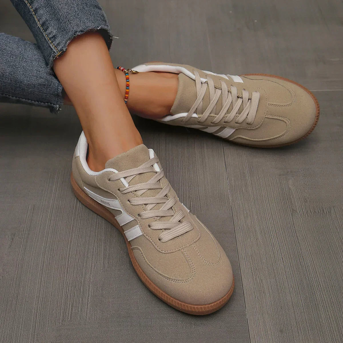 Låga Sneakers för Dam med Snörning