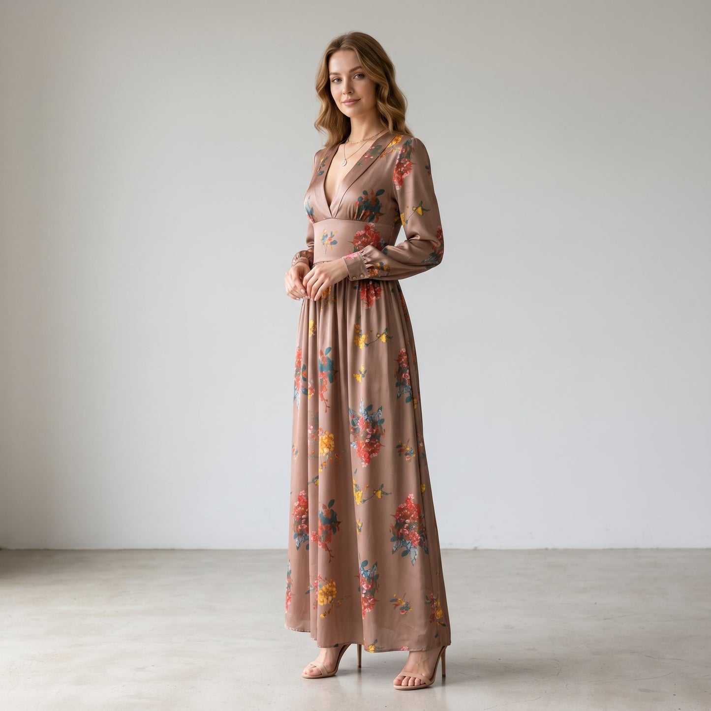 Sofia | Elegant Boho Maxiklänning med Drömlika Volanger