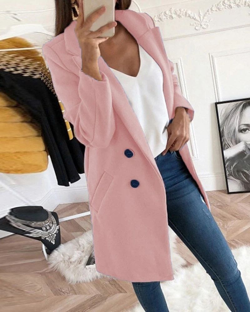 Vinterjakke med knaplukning – Klassisk damejakke til hverdag & fritid