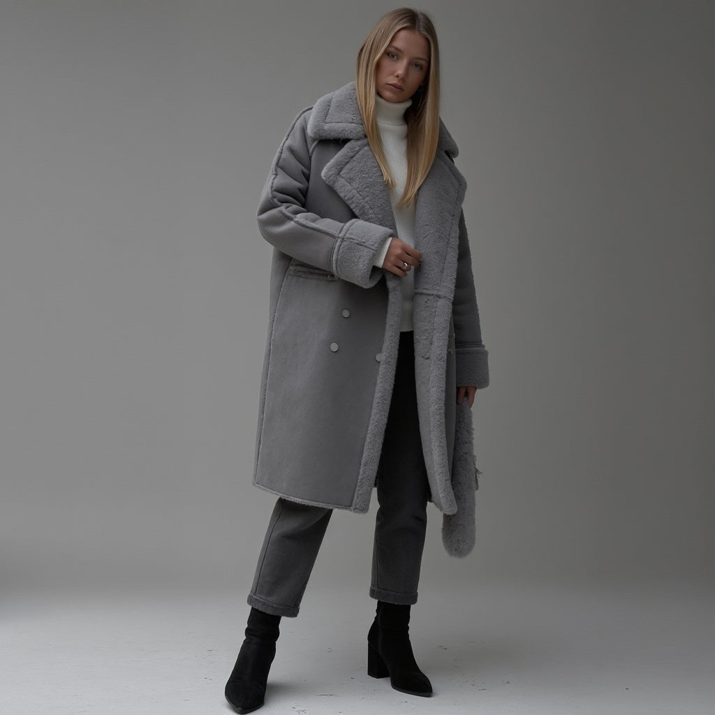 Sofistikeret Vinterfrakke i Luxuriøst Nubuck