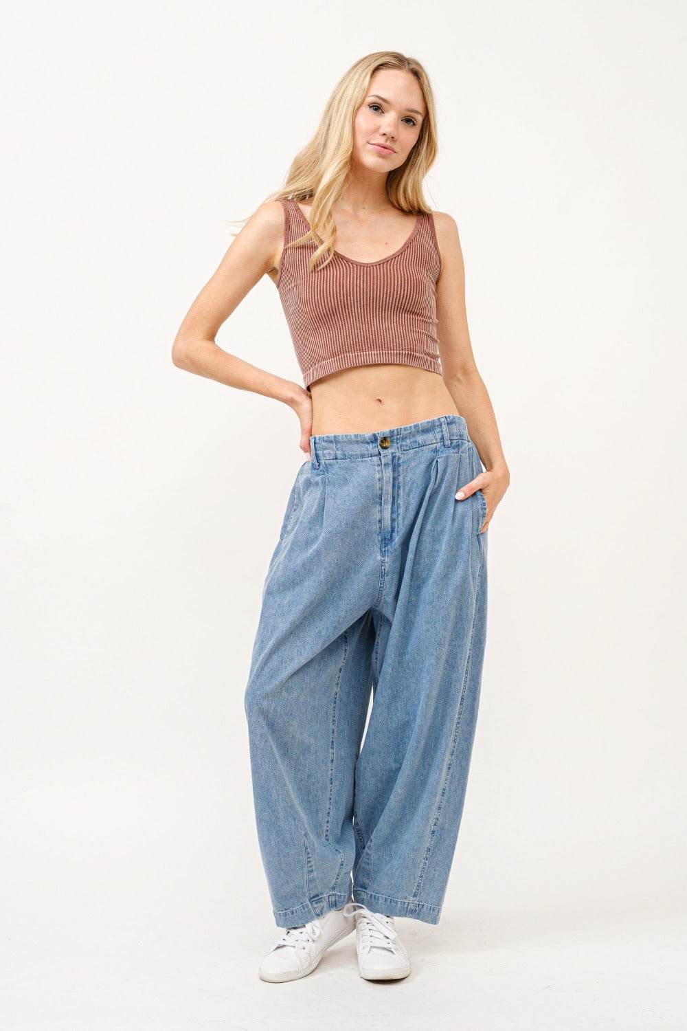 Moderne Fritidsjeans med Elastisk Talje