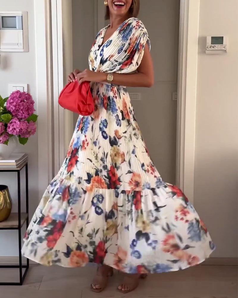 Maxiklänning för Dam med Blommönster