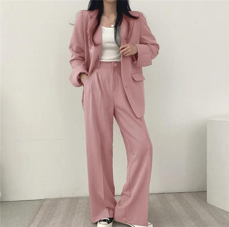 Elysia | Tvådelad Kostym med Lång Blazer för Moderna Kvinnor