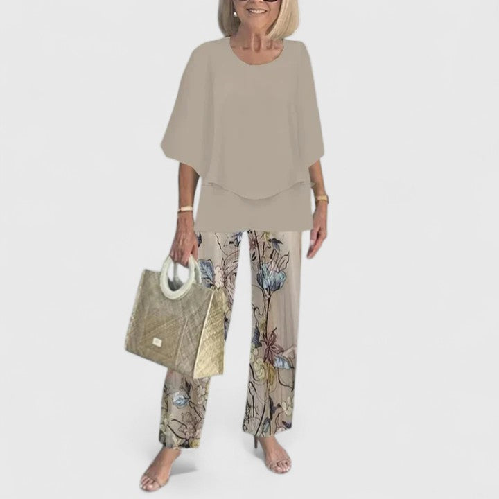 Sommarsättning | Elegant Set med Tryckta Byxor