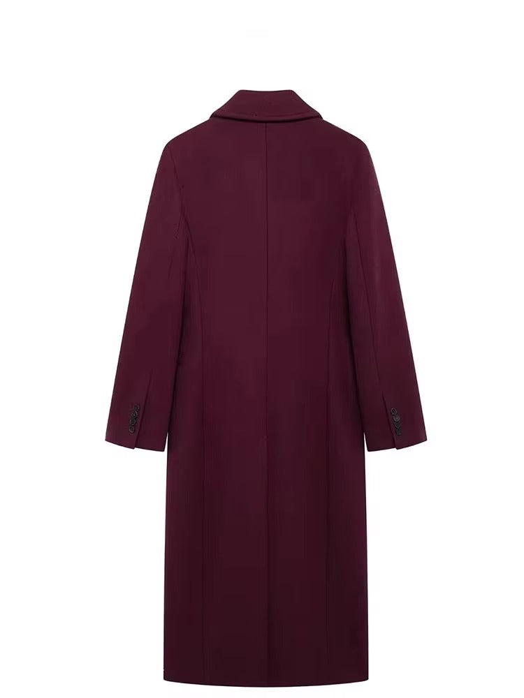 Elegant Dubbelknäppt Kappa med Långa Ärmar