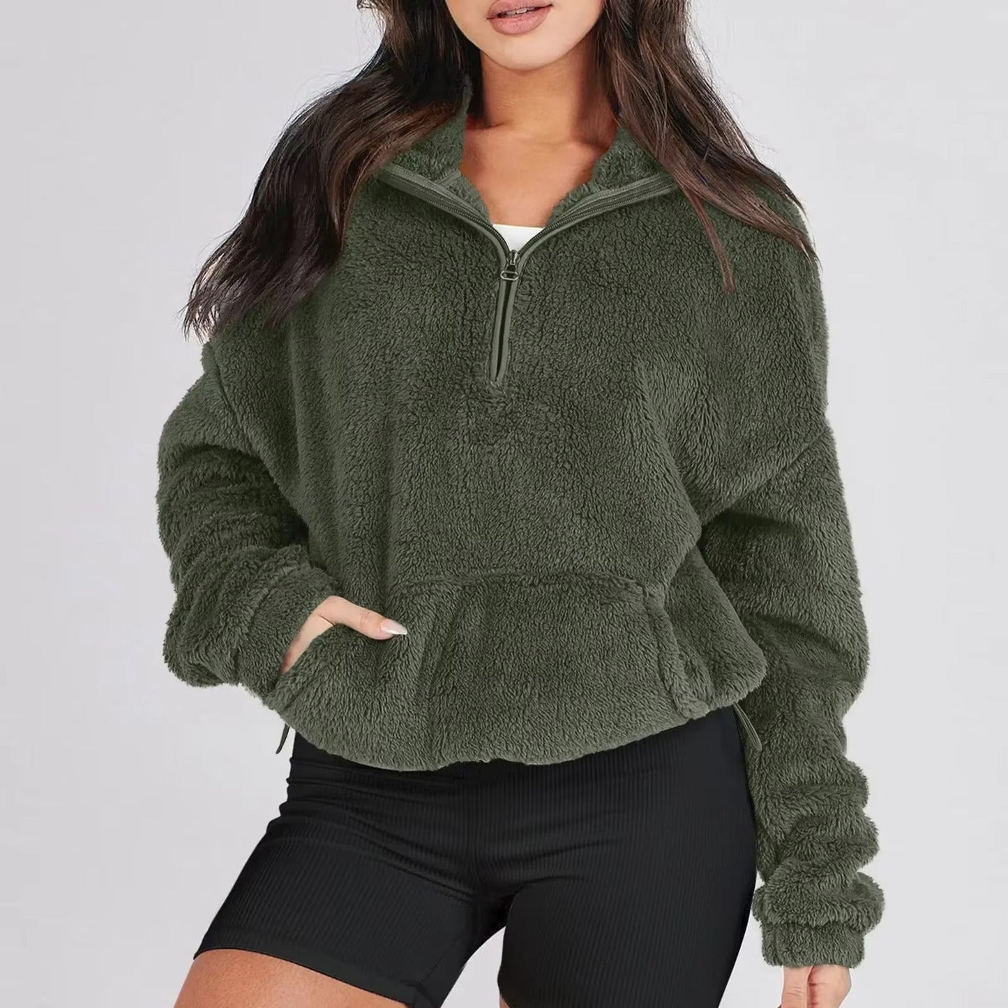 Luksuriøs Fleece Pullover med Halv-Zip til Damer