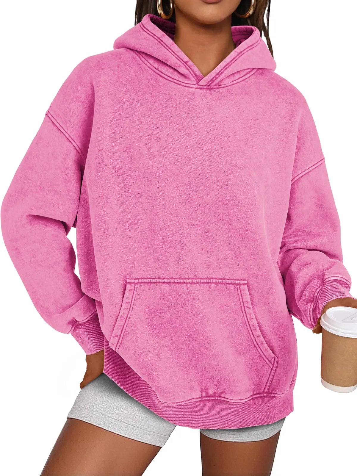 Oversize Sweatshirt med Slidt Look