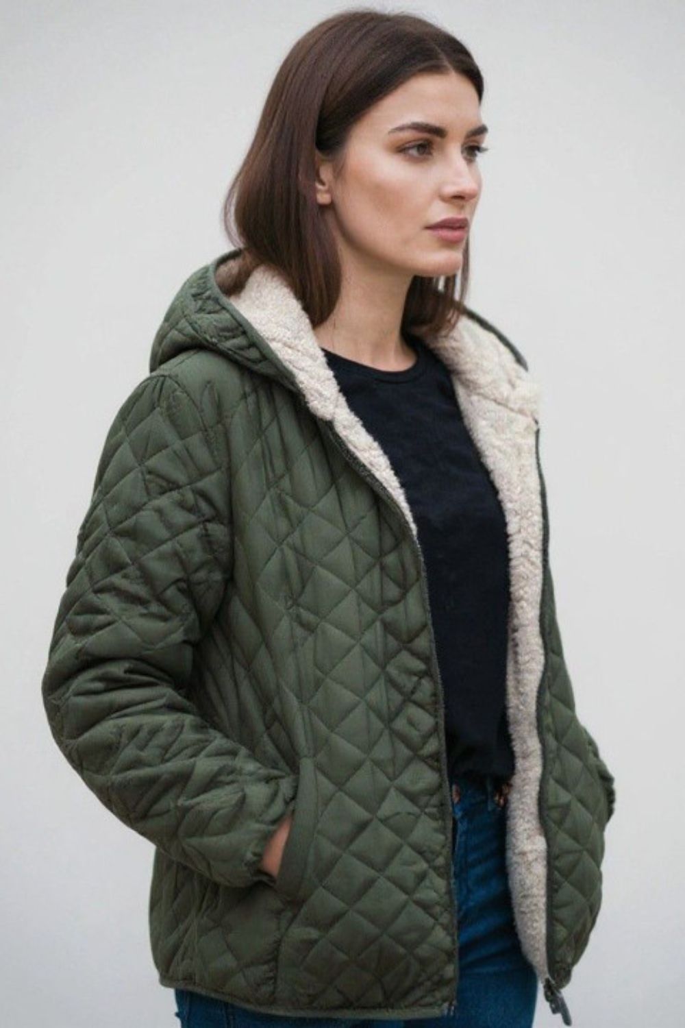 Luksuriøs Quilted Hoodie til Koldere Dage