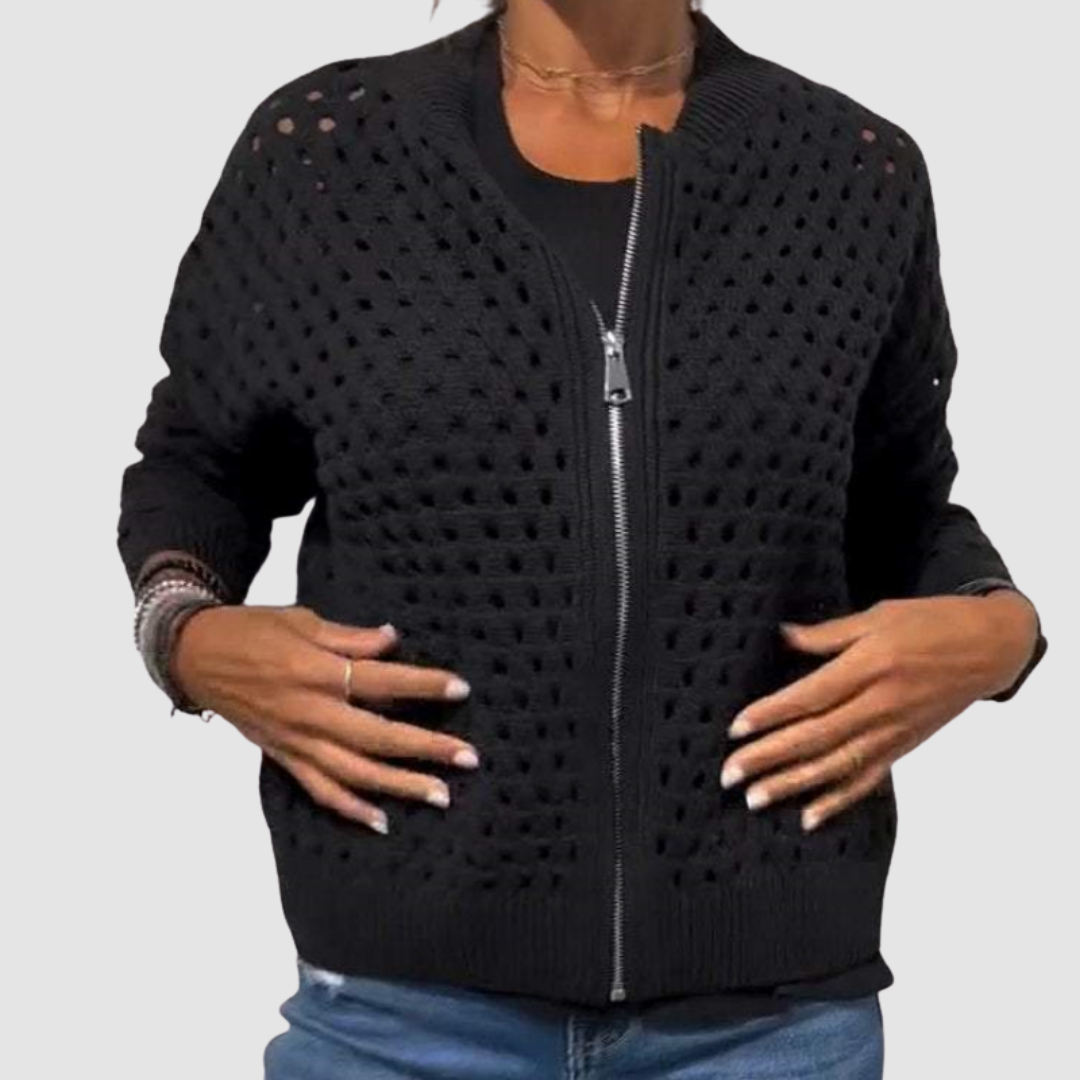 Stilren stickad cardigan för oändlig komfort