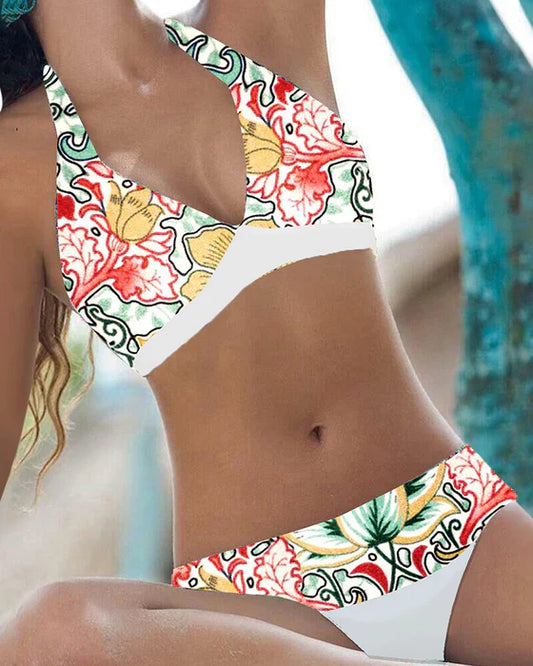 Bikini för kvinnor triangelmodell | Snabbtorkande med blommönster